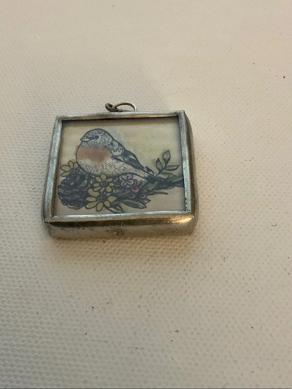 Jewel Kade Silver Tone 2-Sidec Frame Bird/Fox Pendant